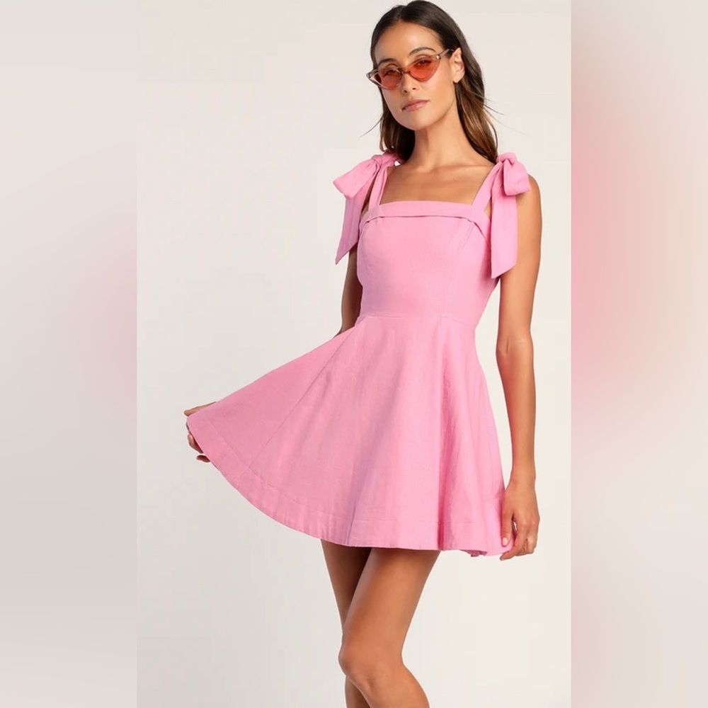 Lulu’s Pink A-Line Mini Dress - Picture 2 of 9